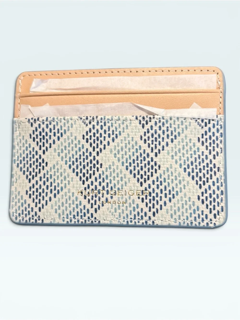 Kurt Geiger NIB Blue Snake-Print Card Holder